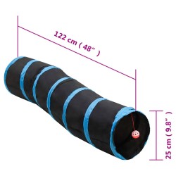 Tunnel pour chats en forme de S Noir et bleu 122 cm Polyester 516966516966