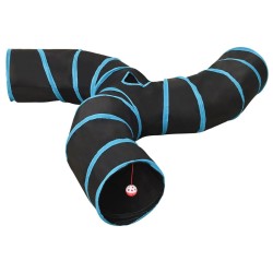 Tunnel pour chats à 3 voies Noir et bleu 25 cm Polyester 516967516967