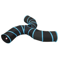 Tunnel pour chats à 3 voies Noir et bleu 25 cm Polyester 516967516967