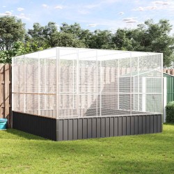 Volière argenté 311x307x212 cm acier 516971516971