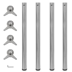 4 pieds de table réglables en hauteur 870 mm Nickel brossé 516977516977