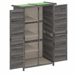 Abri à outils de jardin gris 83x57x140 cm bois massif pin 516979516979