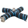 Tunnel pour chats à 4 voies Noir et bleu 25 cm Polyester 516981516981