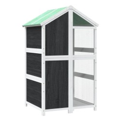 Maison à oiseaux gris 97x81x152 cm bois massif de pin 516985516985