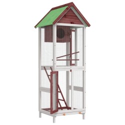 Maison à oiseaux moka 60x58,5x160 cm bois massif de pin 516994516994