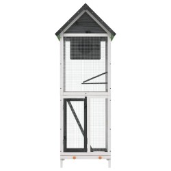 Maison à oiseaux gris 60x58,5x160 cm bois massif de pin 516995516995