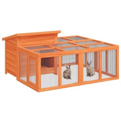 Clapier marron 144x123x67,5 cm bois de pin massif 517000517000