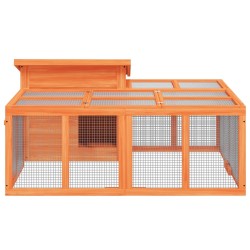 Clapier marron 144x123x67,5 cm bois de pin massif 517000517000