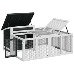 Clapier gris 144x123x67,5 cm bois de pin massif 517002517002