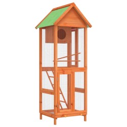 Maison à oiseaux marron 60x58,5x160 cm bois massif de pin 517006517006