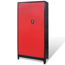 Armoire à outils avec 2 portes Acier 90x40x180 cm Noir et rouge 517046517046
