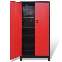 Armoire à outils avec 2 portes Acier 90x40x180 cm Noir et rouge 517046517046