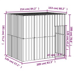 Niche pour chien avec toit anthracite acier galvanisé 517050517050