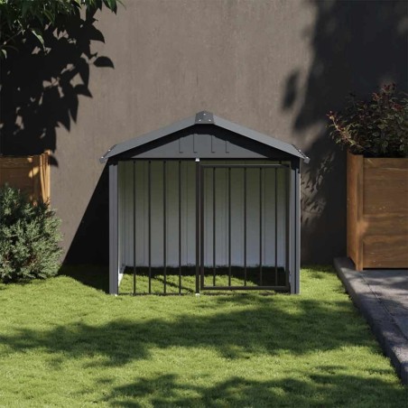 Niche pour chien avec toit noir 117x103x102 cm acier galvanisé 517058517058