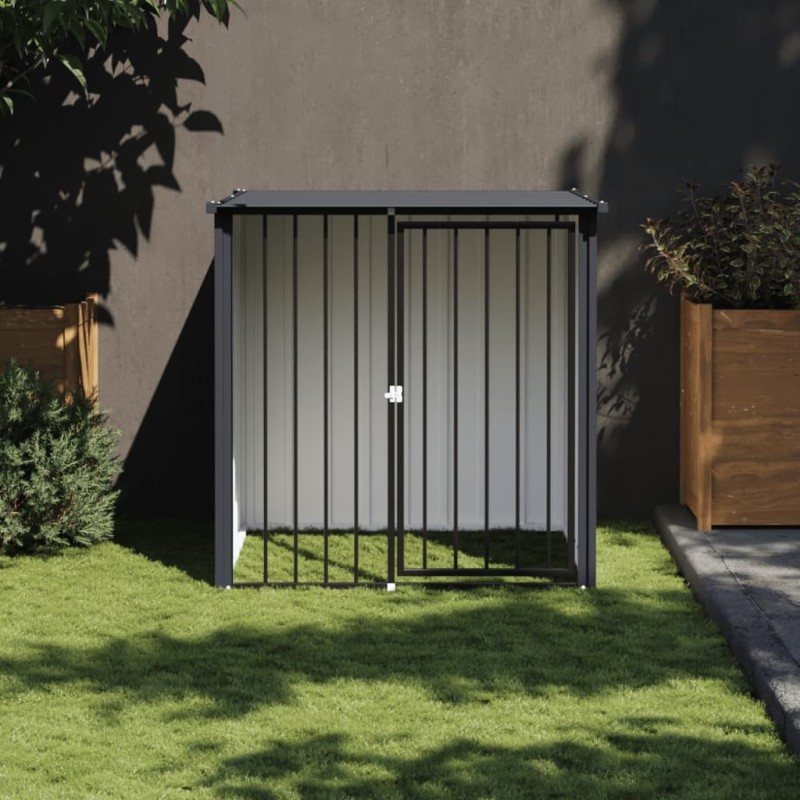 Niche pour chien avec toit noir 110x103x109 cm acier galvanisé 517059517059