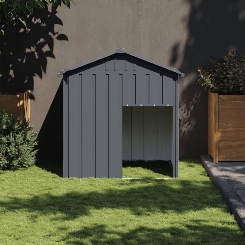 Niche pour chien avec toit anthracite acier galvanisé 517061517061