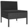Salon de jardin 6 pcs avec coussins résine tressée noir 517064517064