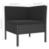 Salon de jardin 6 pcs avec coussins résine tressée noir 517064517064