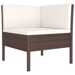 Salon de jardin 9 pcs avec coussins résine tressée marron 517068517068