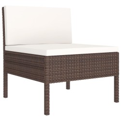 Salon de jardin 9 pcs avec coussins résine tressée marron 517068517068