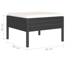 Salon de jardin 4 pcs avec coussins Résine tressée Noir 517070517070