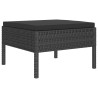 Salon de jardin 6 pcs avec coussins résine tressée noir 517071517071