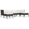 Salon de jardin 6 pcs avec coussins résine tressée noir 517072517072