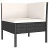 Salon de jardin 6 pcs avec coussins résine tressée noir 517072517072