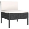 Salon de jardin 6 pcs avec coussins résine tressée noir 517072517072
