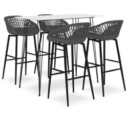 Ensemble de bar 5 pcs Blanc et gris 517095517095