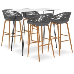 Ensemble de bar 5 pcs Blanc et gris 517096517096