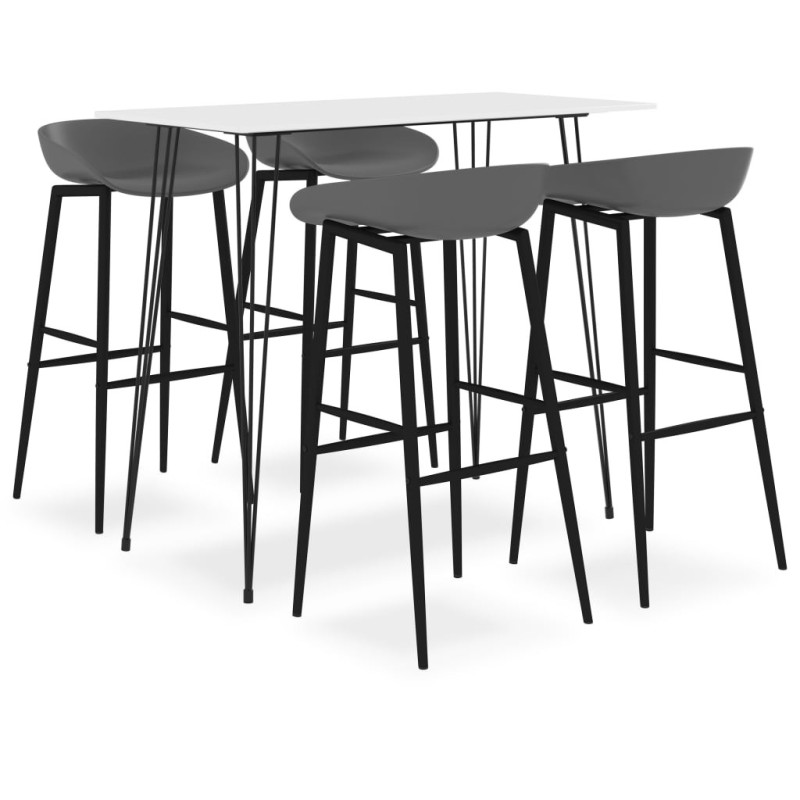Ensemble de bar 5 pcs Blanc et gris 517098517098
