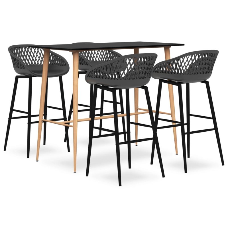 Ensemble de bar 5 pcs Noir et gris 517108517108