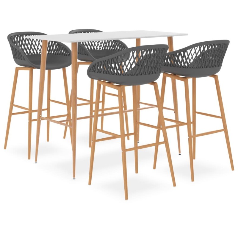 Ensemble de bar 5 pcs Blanc et gris 517110517110
