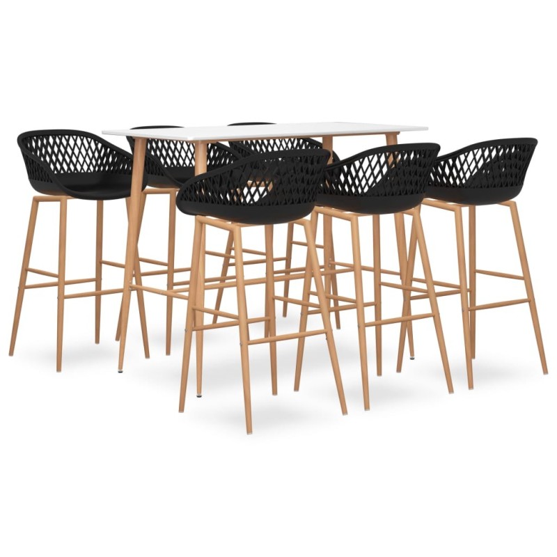 Ensemble de bar 7 pcs Blanc et noir 517113517113