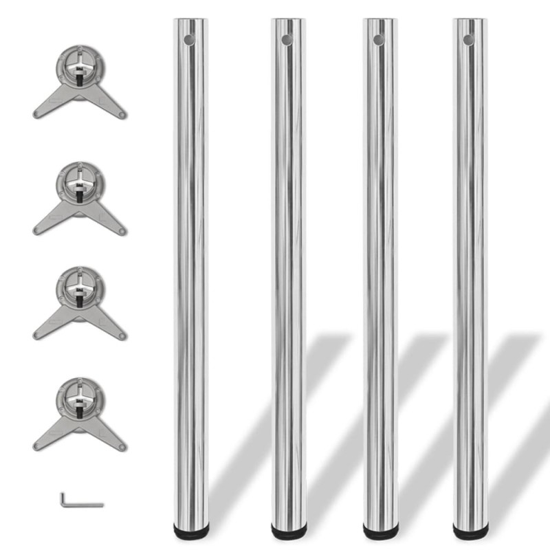 4 pieds de table réglables en hauteur 870 mm Chromé 517118517118