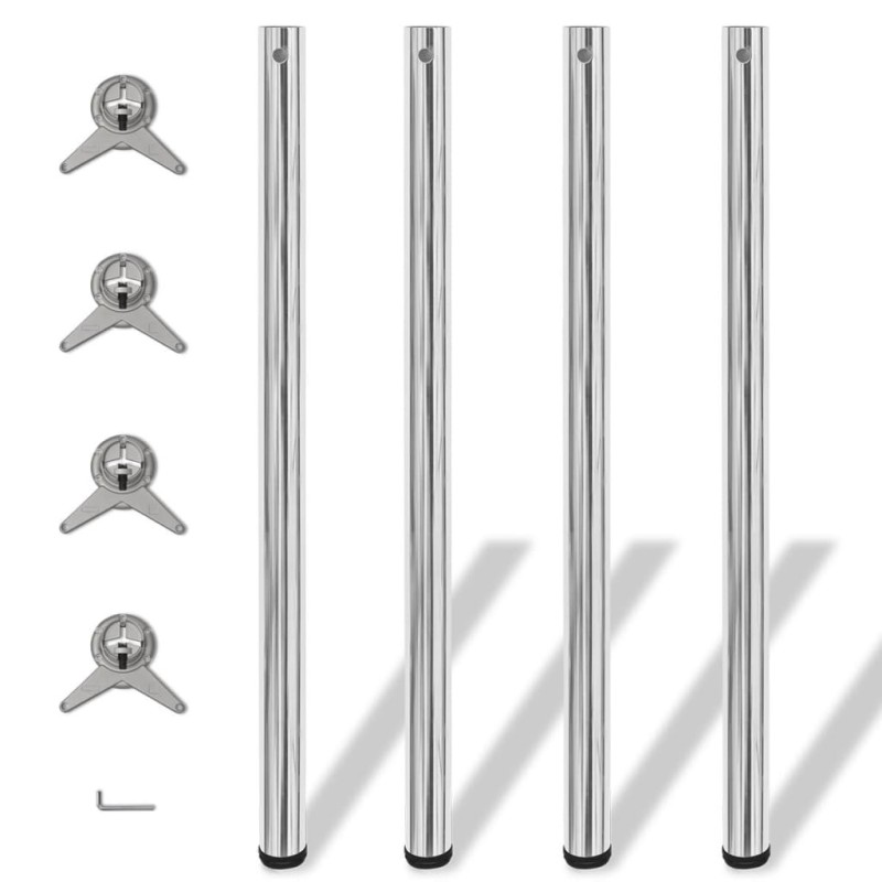 4 pieds de table réglables en hauteur 1100 mm Chromé 517119517119