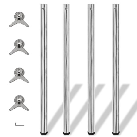 4 pieds de table réglables en hauteur 1100 mm Chromé 517119517119