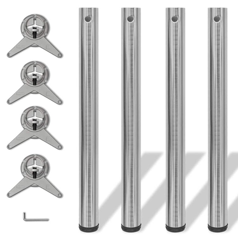4 pieds de table réglables en hauteur 710 mm Nickel brossé 517120517120