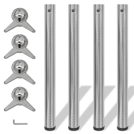 4 pieds de table réglables en hauteur 710 mm Nickel brossé 517120517120