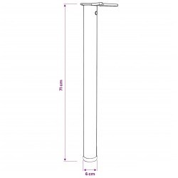 4 pieds de table réglables en hauteur 710 mm Nickel brossé 517120517120