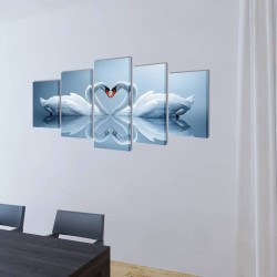 Set de toiles murales imprimées Cygnes 200 x 100 cm 517125517125