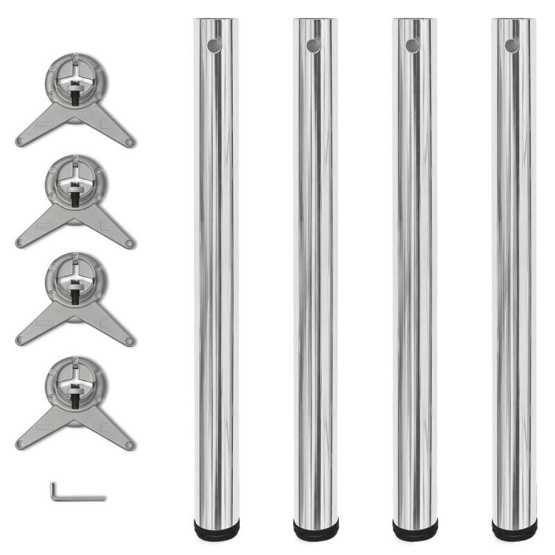4 pieds de table réglables en hauteur 710 mm Chromé 517127517127