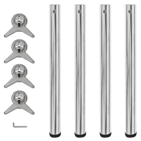 4 pieds de table réglables en hauteur 710 mm Chromé 517127517127