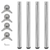4 pieds de table réglables en hauteur 710 mm Chromé 517127517127