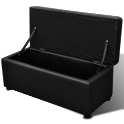 Set de banc de rangement en simili cuir Noir 517138517138