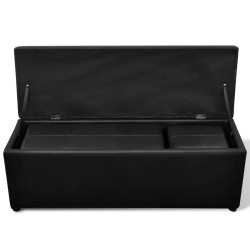 Set de banc de rangement en simili cuir Noir 517138517138