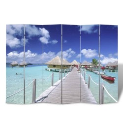 Cloison de séparation pliable 217x170 cm Plage  517143517143