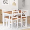 Ensemble de salle à manger 5 pcs Marron et blanc 517158517158
