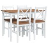 Ensemble de salle à manger 5 pcs Marron et blanc 517158517158